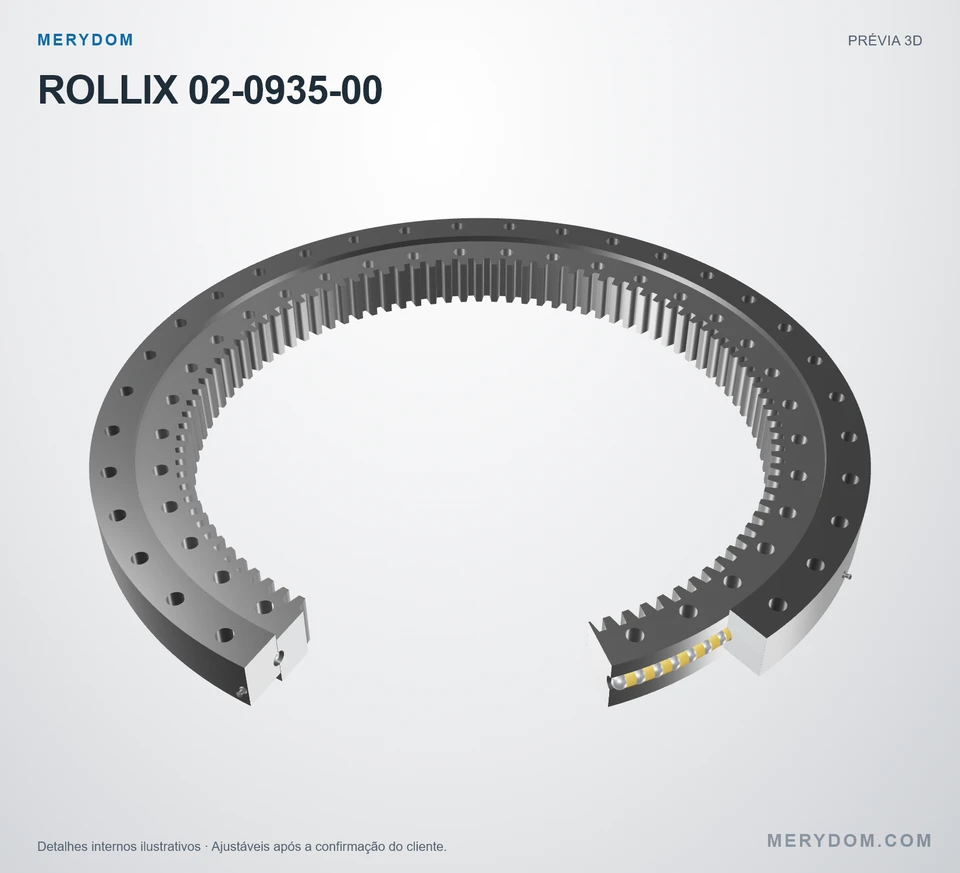 Prévia do modelo 3D do rolamento de giro de substituição MERYDOM para ROLLIX 02-0935-00.