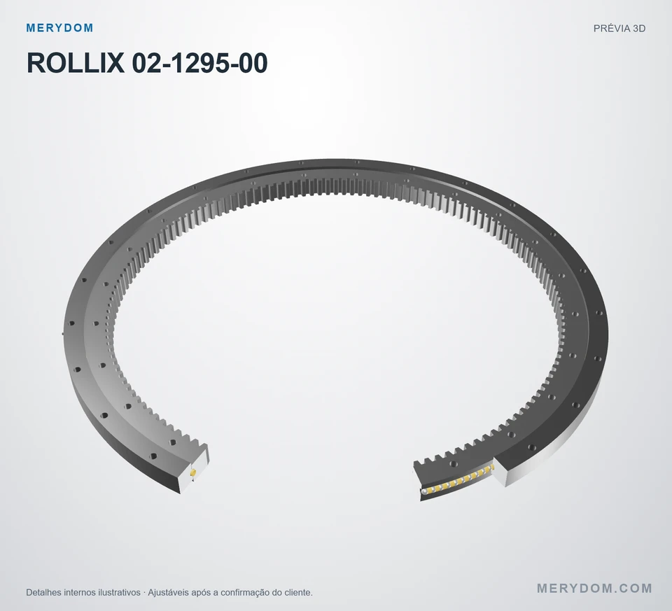 Prévia do modelo 3D do rolamento de giro de substituição MERYDOM para ROLLIX 02-1295-00.