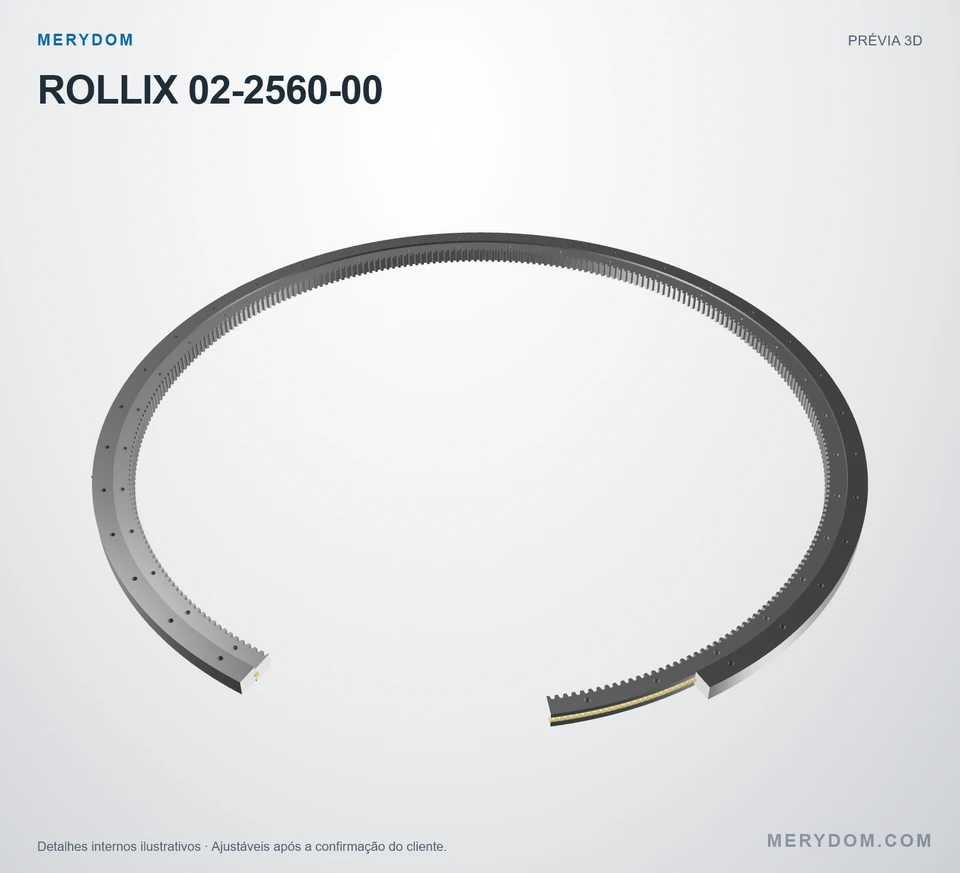 Prévia do modelo 3D do rolamento de giro de substituição MERYDOM para ROLLIX 02-2560-00.