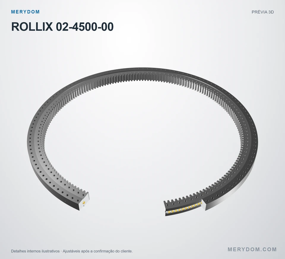 Prévia do modelo 3D do rolamento de giro de substituição MERYDOM para ROLLIX 02-4500-00.