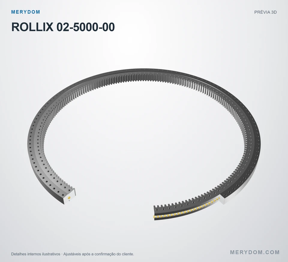 Prévia do modelo 3D do rolamento de giro de substituição MERYDOM para ROLLIX 02-5000-00.