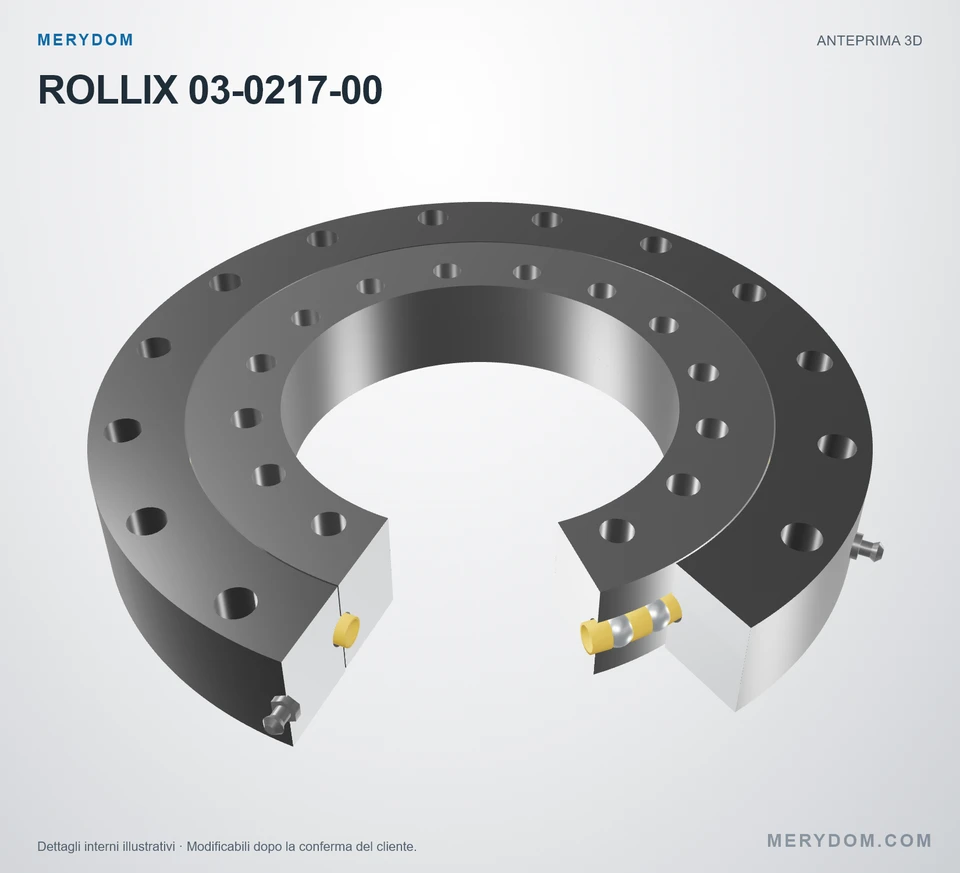 Anteprima del modello 3D del cuscinetto di rotazione sostitutivo MERYDOM per ROLLIX 03-0217-00.