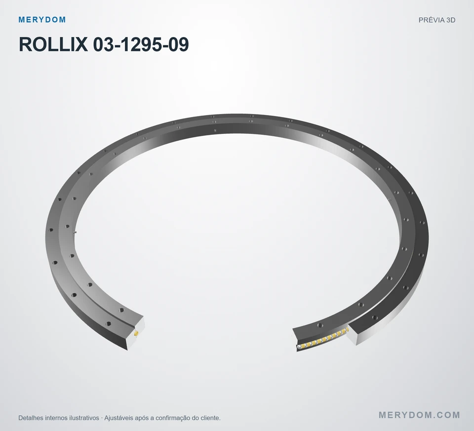 Prévia do modelo 3D do rolamento de giro de substituição MERYDOM para ROLLIX 03-1295-09.