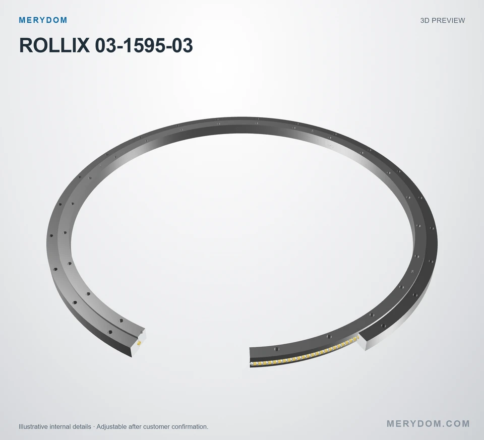 3D model preview of the MERYDOM replacement slewing bearing for ROLLIX 03-1595-03.