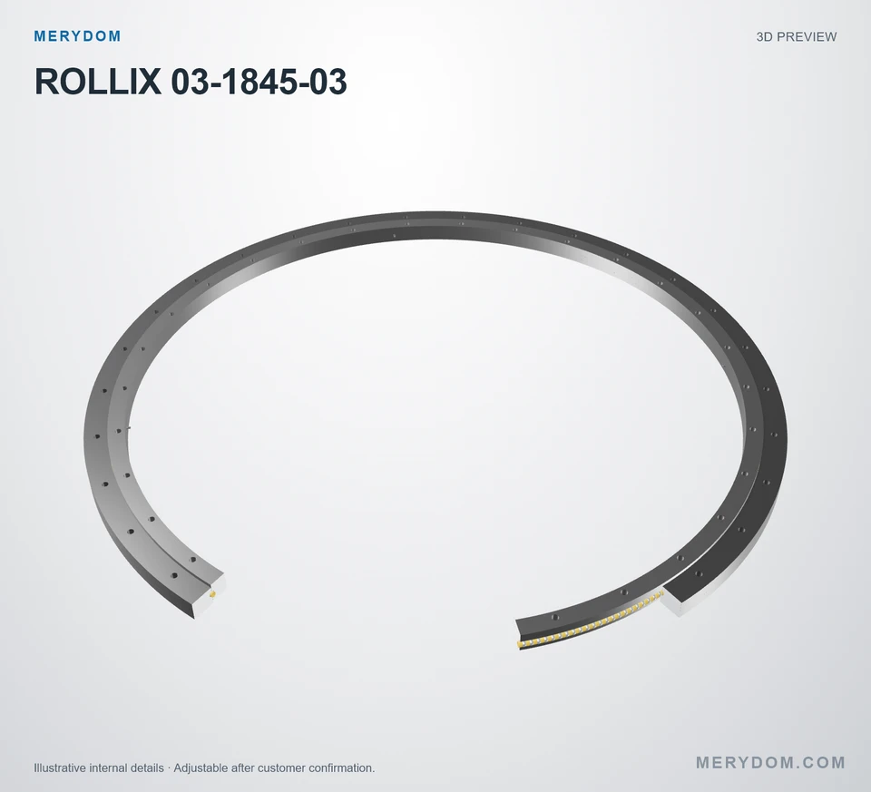 3D model preview of the MERYDOM replacement slewing bearing for ROLLIX 03-1845-03.