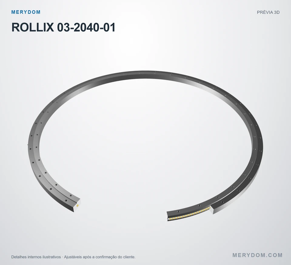 Prévia do modelo 3D do rolamento de giro de substituição MERYDOM para ROLLIX 03-2040-01.