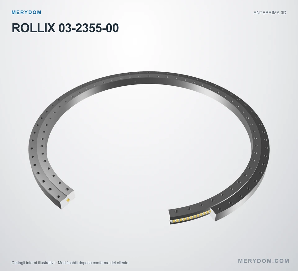 Anteprima del modello 3D del cuscinetto di rotazione sostitutivo MERYDOM per ROLLIX 03-2355-00.