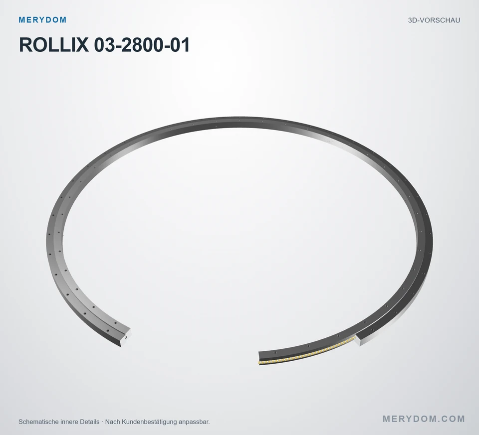 Vorschau des 3D-Modells des MERYDOM-Ersatzdrehkranzes für ROLLIX 03-2800-01.