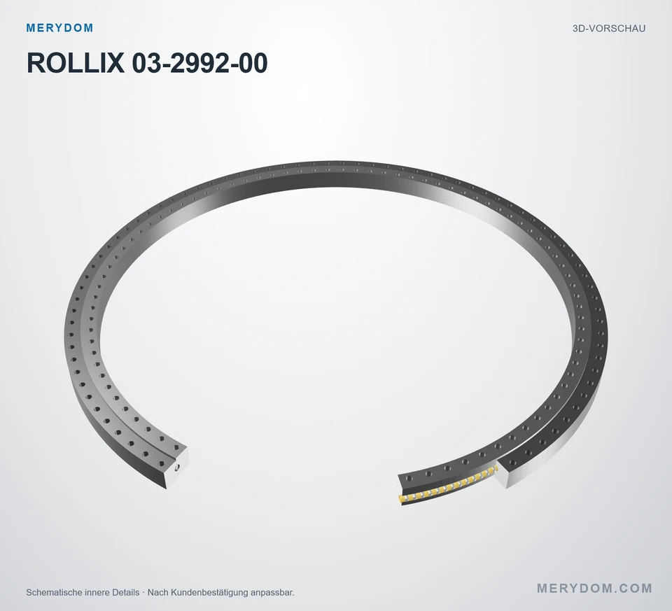 Vorschau des 3D-Modells des MERYDOM-Ersatzdrehkranzes für ROLLIX 03-2992-00.