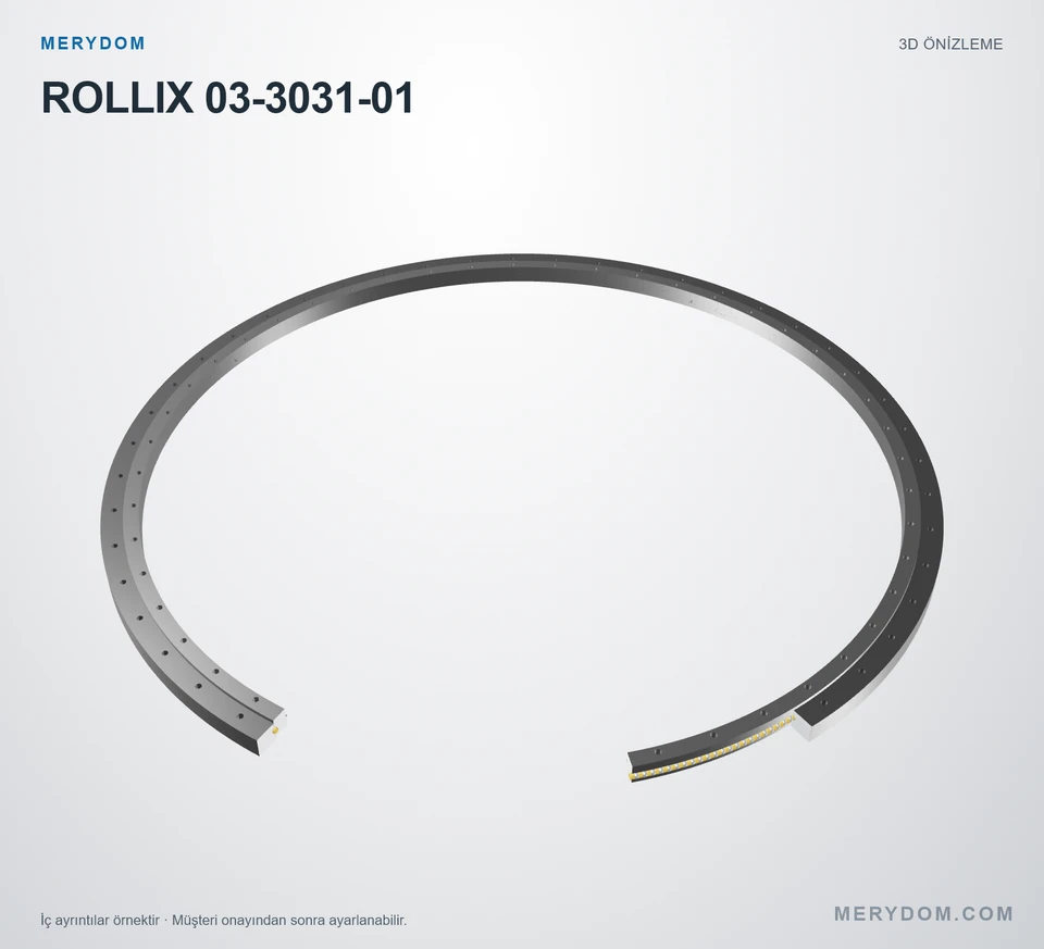ROLLIX 03-3031-01 için MERYDOM muadil döner tabla rulmanının 3D model önizlemesi.
