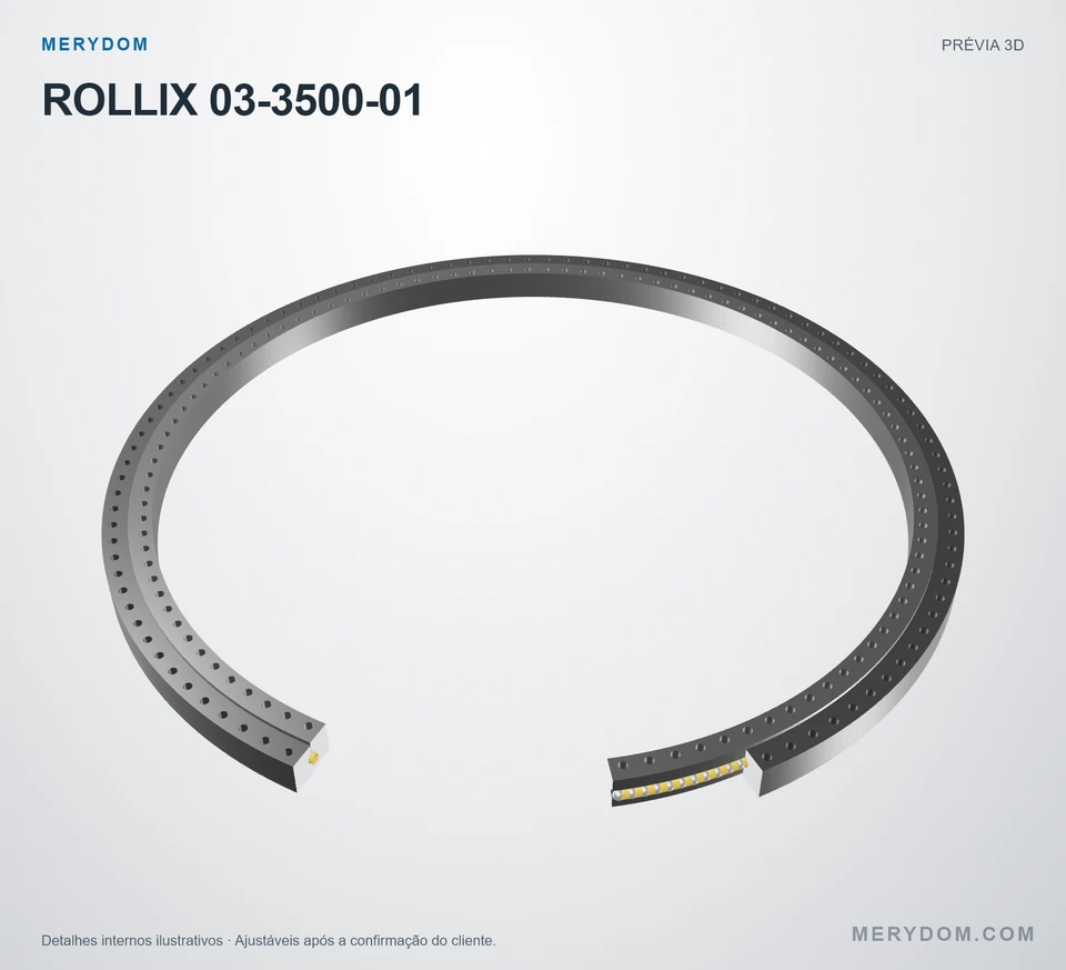 Prévia do modelo 3D do rolamento de giro de substituição MERYDOM para ROLLIX 03-3500-01.