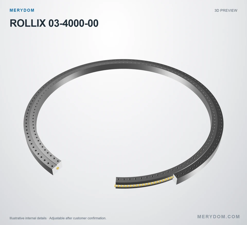 3D model preview of the MERYDOM replacement slewing bearing for ROLLIX 03-4000-00.