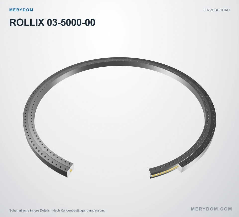 Vorschau des 3D-Modells des MERYDOM-Ersatzdrehkranzes für ROLLIX 03-5000-00.