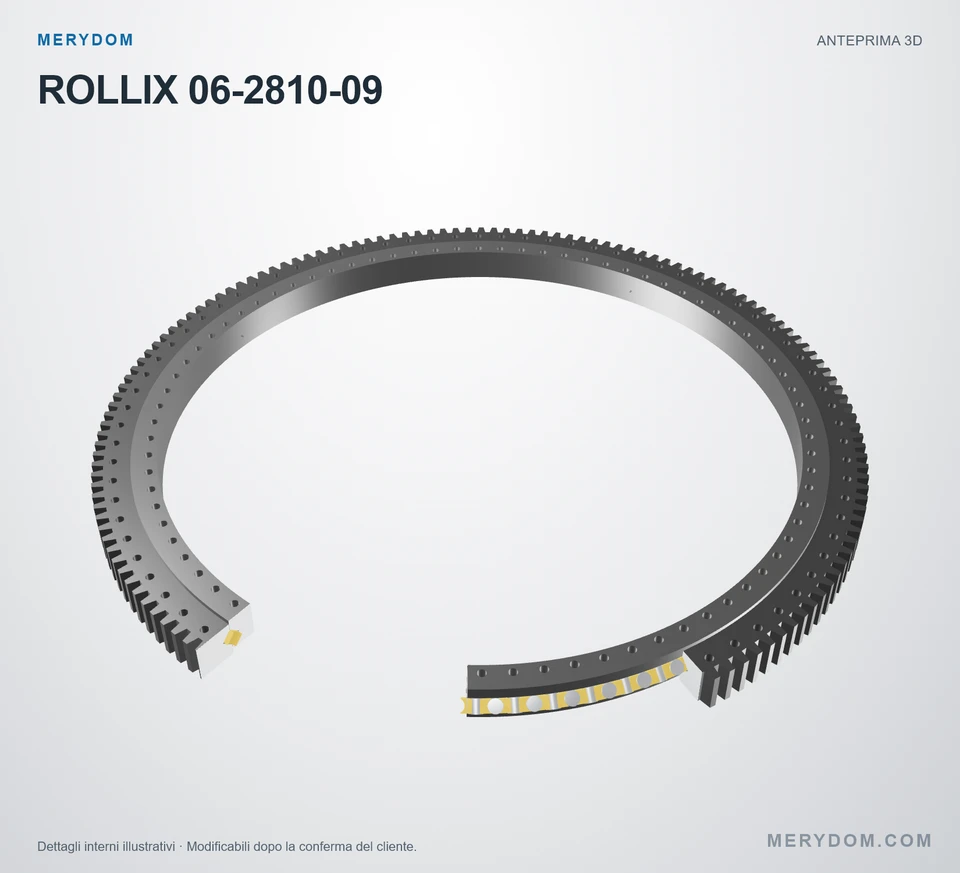Anteprima del modello 3D del cuscinetto di rotazione sostitutivo MERYDOM per ROLLIX 06-2810-09.