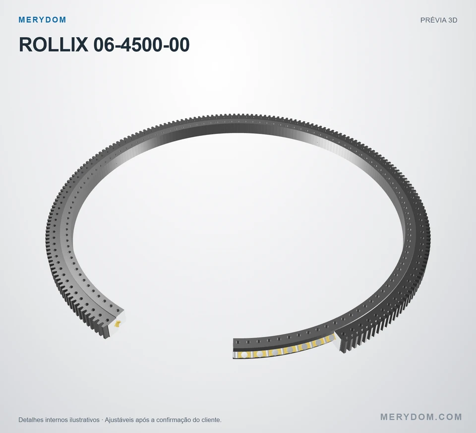 Prévia do modelo 3D do rolamento de giro de substituição MERYDOM para ROLLIX 06-4500-00.