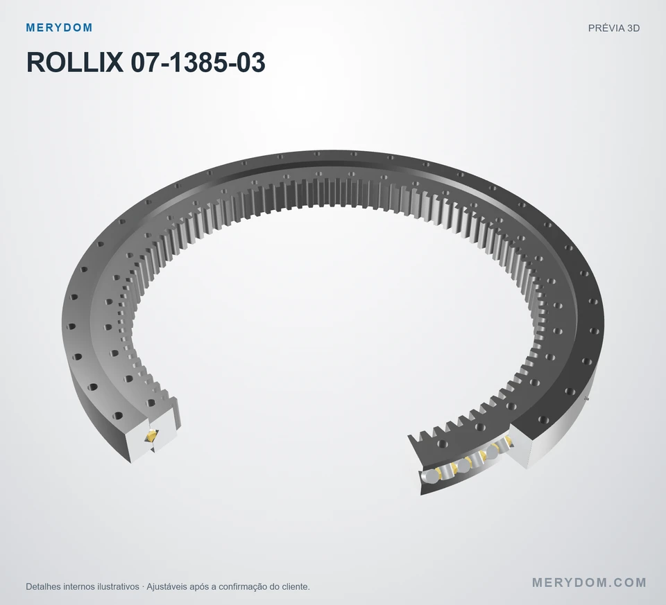 Prévia do modelo 3D do rolamento de giro de substituição MERYDOM para ROLLIX 07-1385-03.