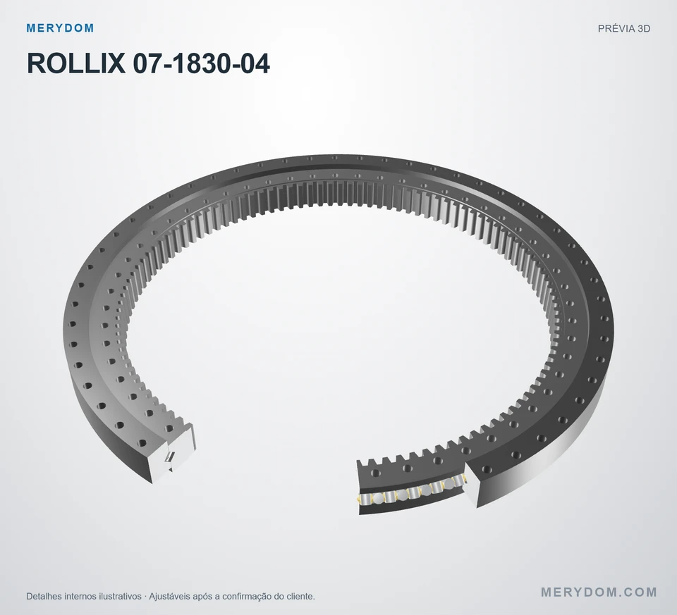 Prévia do modelo 3D do rolamento de giro de substituição MERYDOM para ROLLIX 07-1830-04.