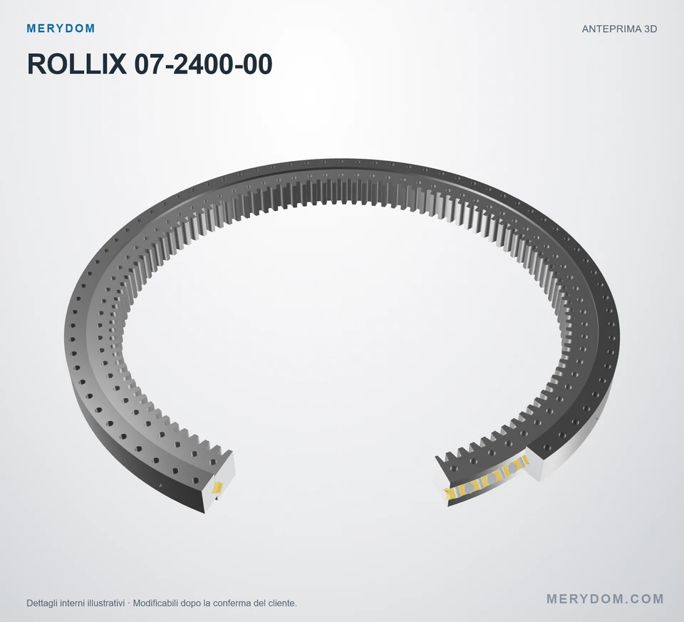 Anteprima del modello 3D del cuscinetto di rotazione sostitutivo MERYDOM per ROLLIX 07-2400-00.