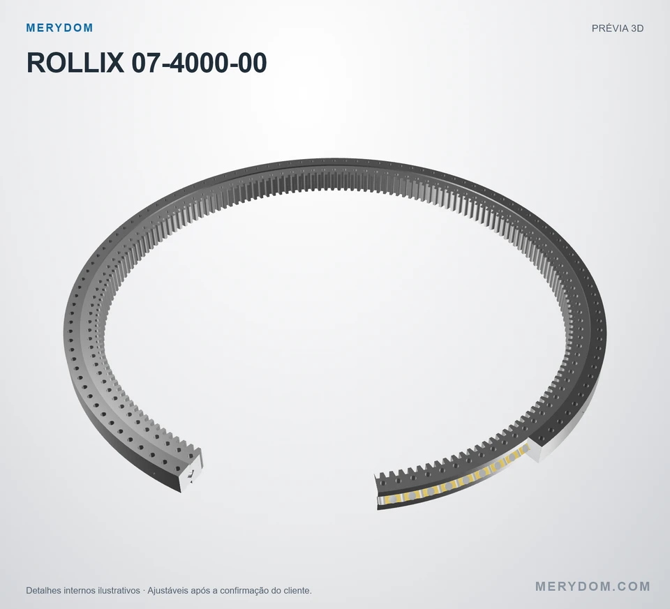 Prévia do modelo 3D do rolamento de giro de substituição MERYDOM para ROLLIX 07-4000-00.