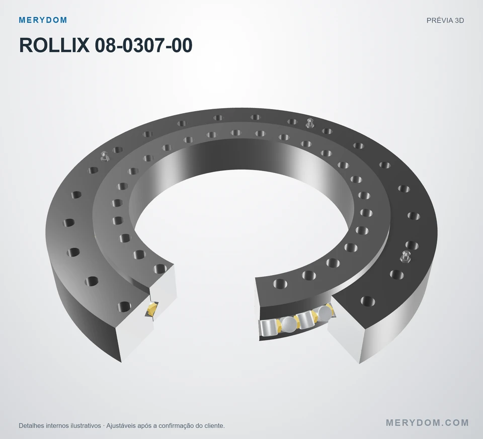 Prévia do modelo 3D do rolamento de giro de substituição MERYDOM para ROLLIX 08-0307-00.