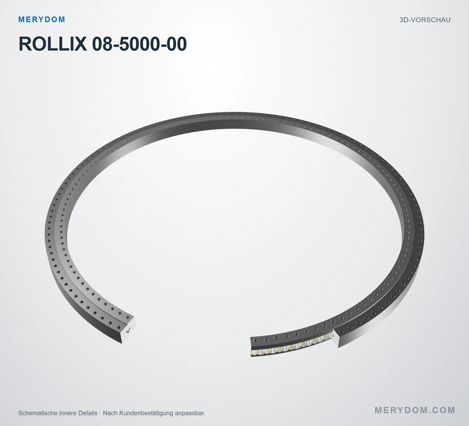 Vorschau des 3D-Modells des MERYDOM-Ersatzdrehkranzes für ROLLIX 08-5000-00.