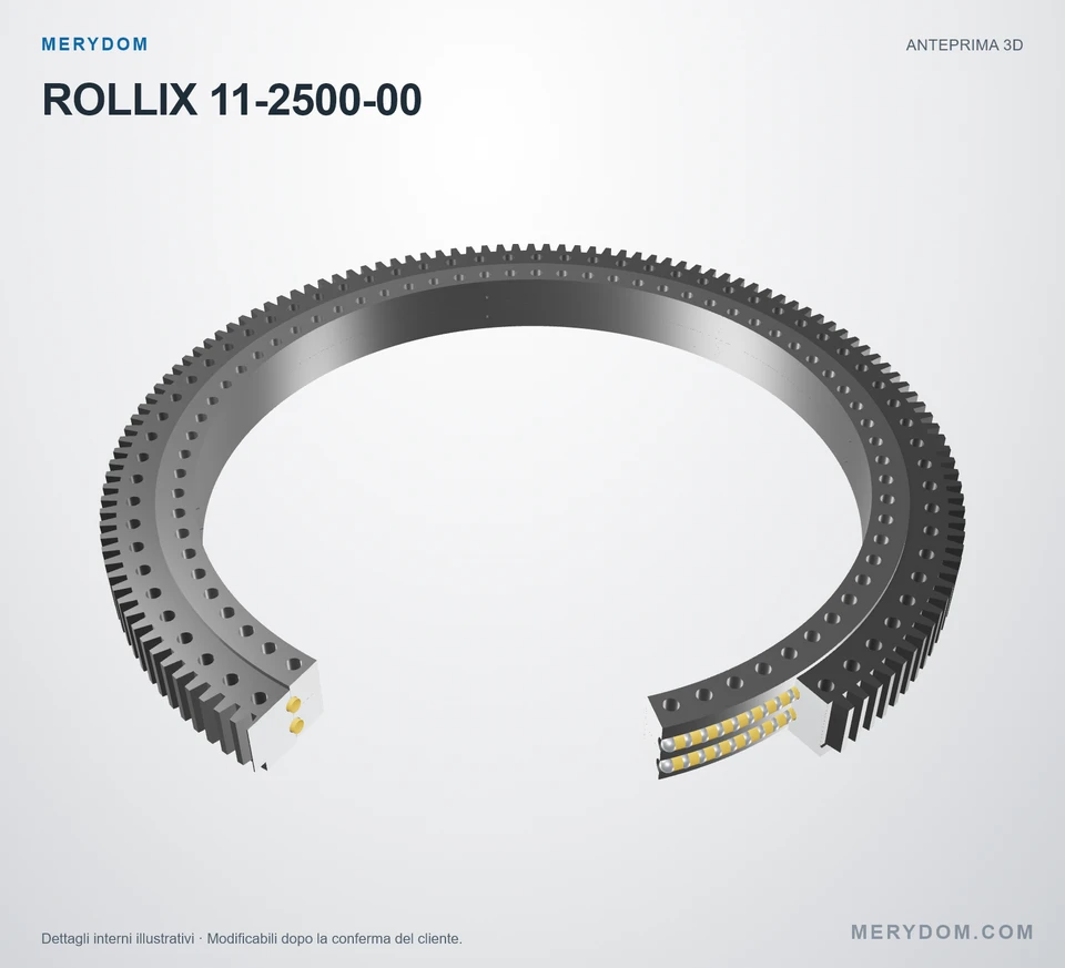 Anteprima del modello 3D del cuscinetto di rotazione sostitutivo MERYDOM per ROLLIX 11-2500-00.