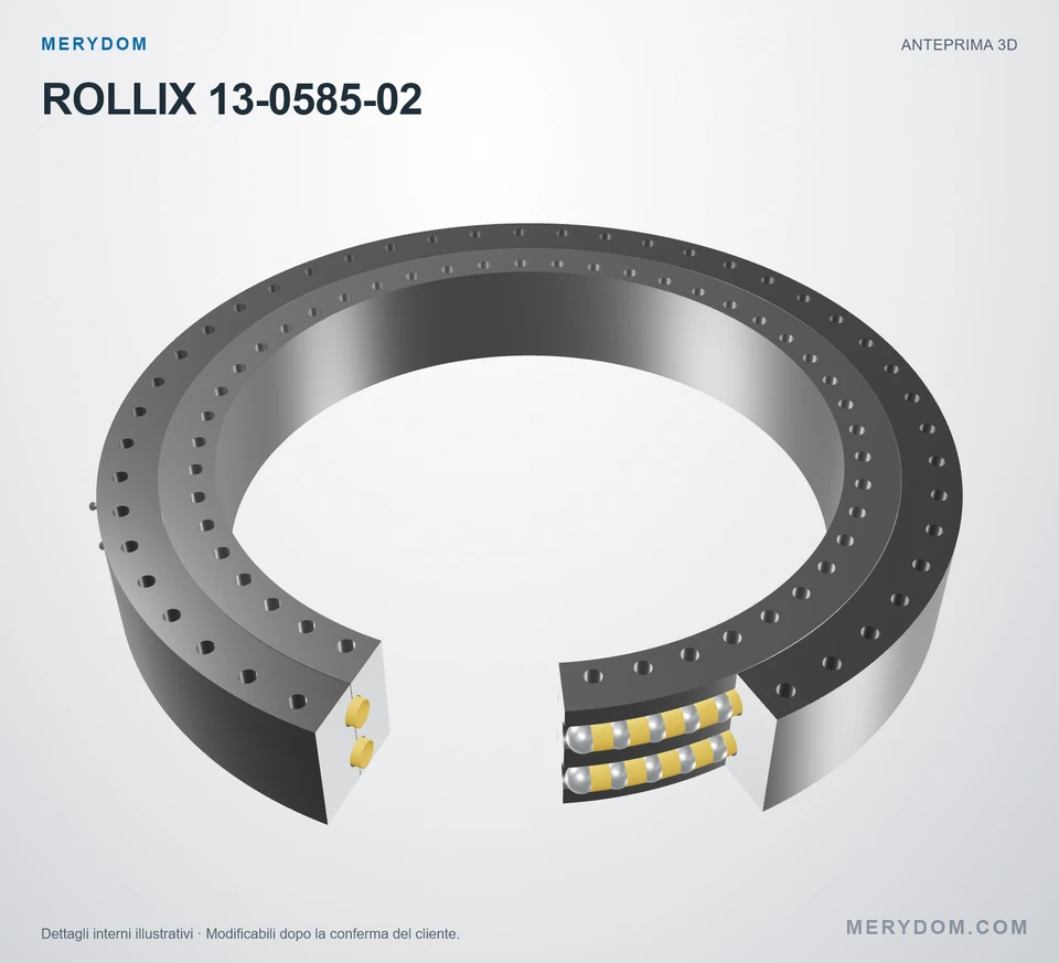 Anteprima del modello 3D del cuscinetto di rotazione sostitutivo MERYDOM per ROLLIX 13-0585-02.