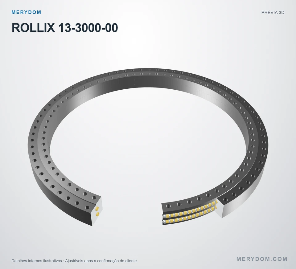 Prévia do modelo 3D do rolamento de giro de substituição MERYDOM para ROLLIX 13-3000-00.