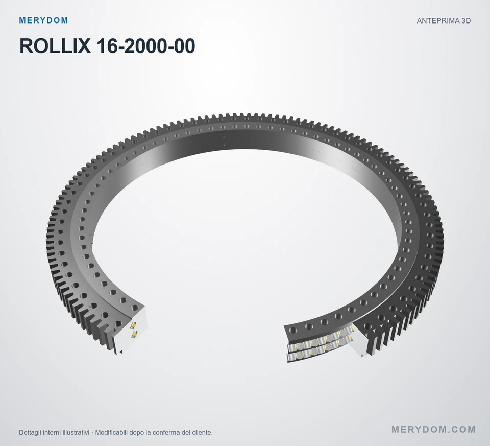 Anteprima del modello 3D del cuscinetto di rotazione sostitutivo MERYDOM per ROLLIX 16-2000-00.