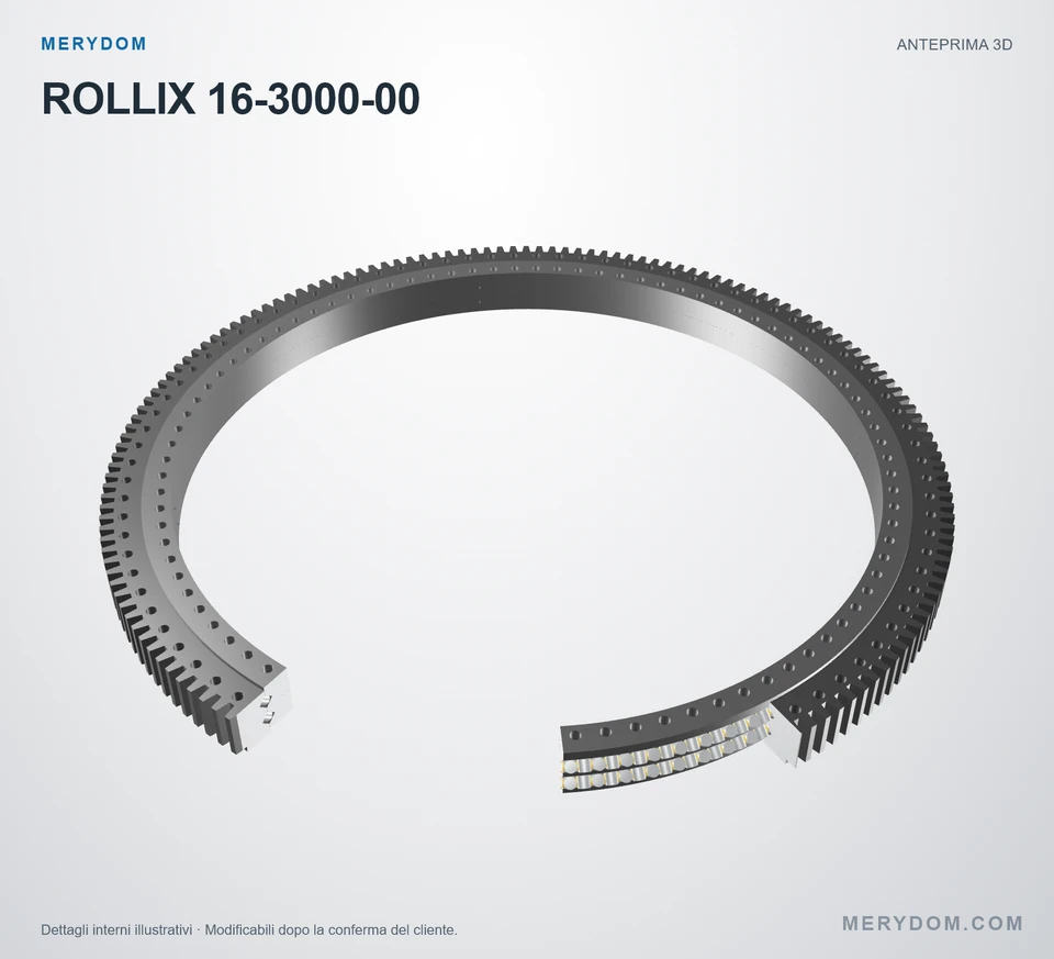 Anteprima del modello 3D del cuscinetto di rotazione sostitutivo MERYDOM per ROLLIX 16-3000-00.
