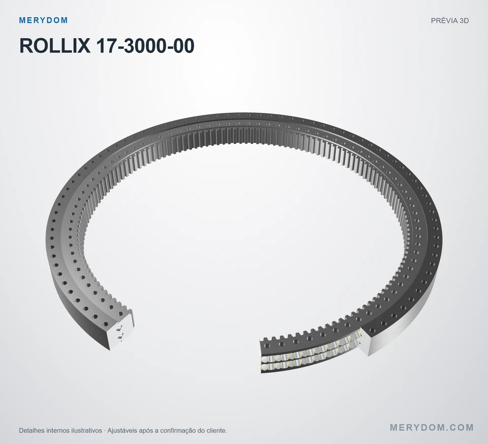 Prévia do modelo 3D do rolamento de giro de substituição MERYDOM para ROLLIX 17-3000-00.