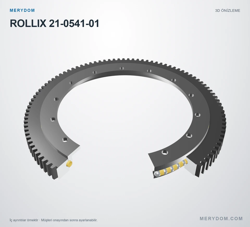 ROLLIX 21-0541-01 için MERYDOM muadil döner tabla rulmanının 3D model önizlemesi.