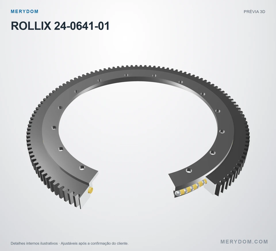 Prévia do modelo 3D do rolamento de giro de substituição MERYDOM para ROLLIX 24-0641-01.