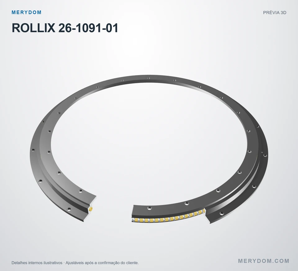 Prévia do modelo 3D do rolamento de giro de substituição MERYDOM para ROLLIX 26-1091-01.