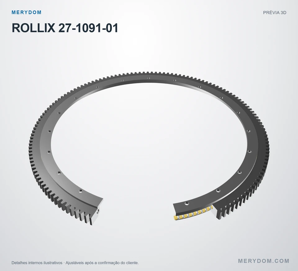 Prévia do modelo 3D do rolamento de giro de substituição MERYDOM para ROLLIX 27-1091-01.
