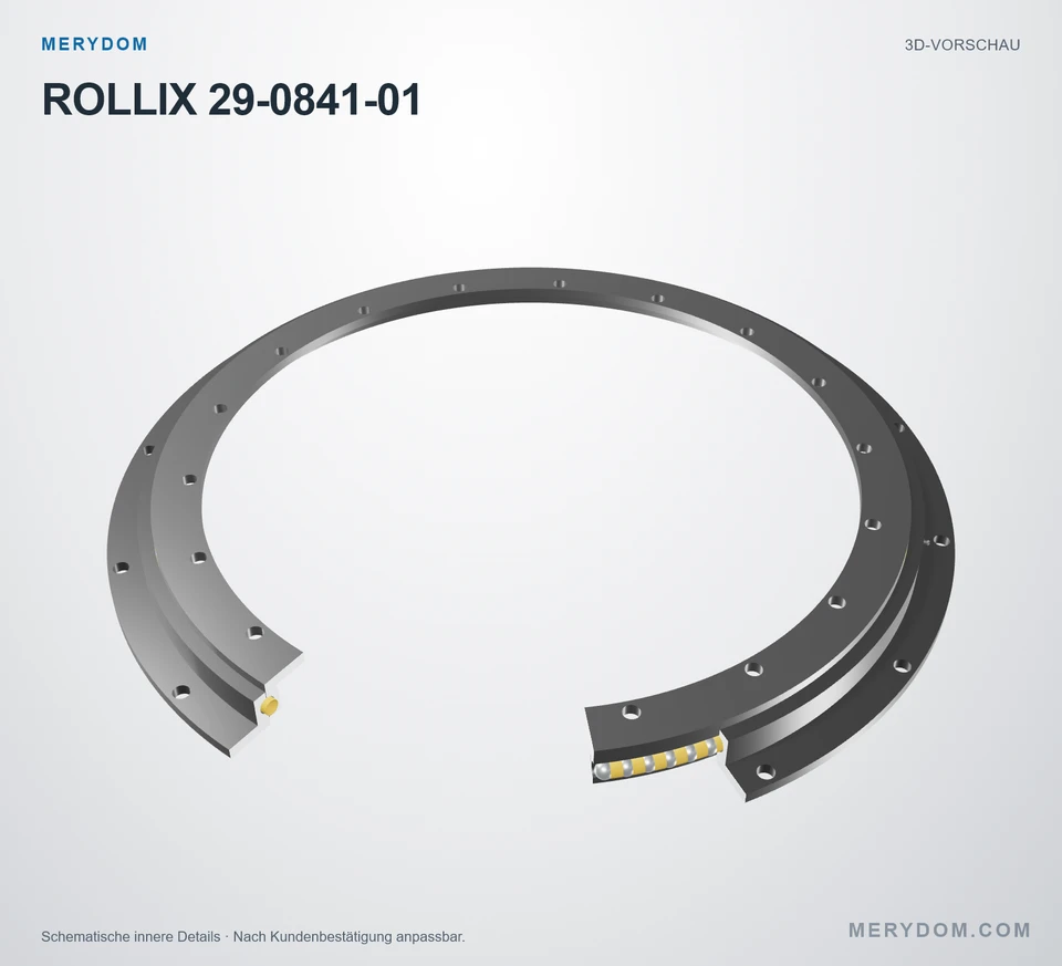 Vorschau des 3D-Modells des MERYDOM-Ersatzdrehkranzes für ROLLIX 29-0841-01.