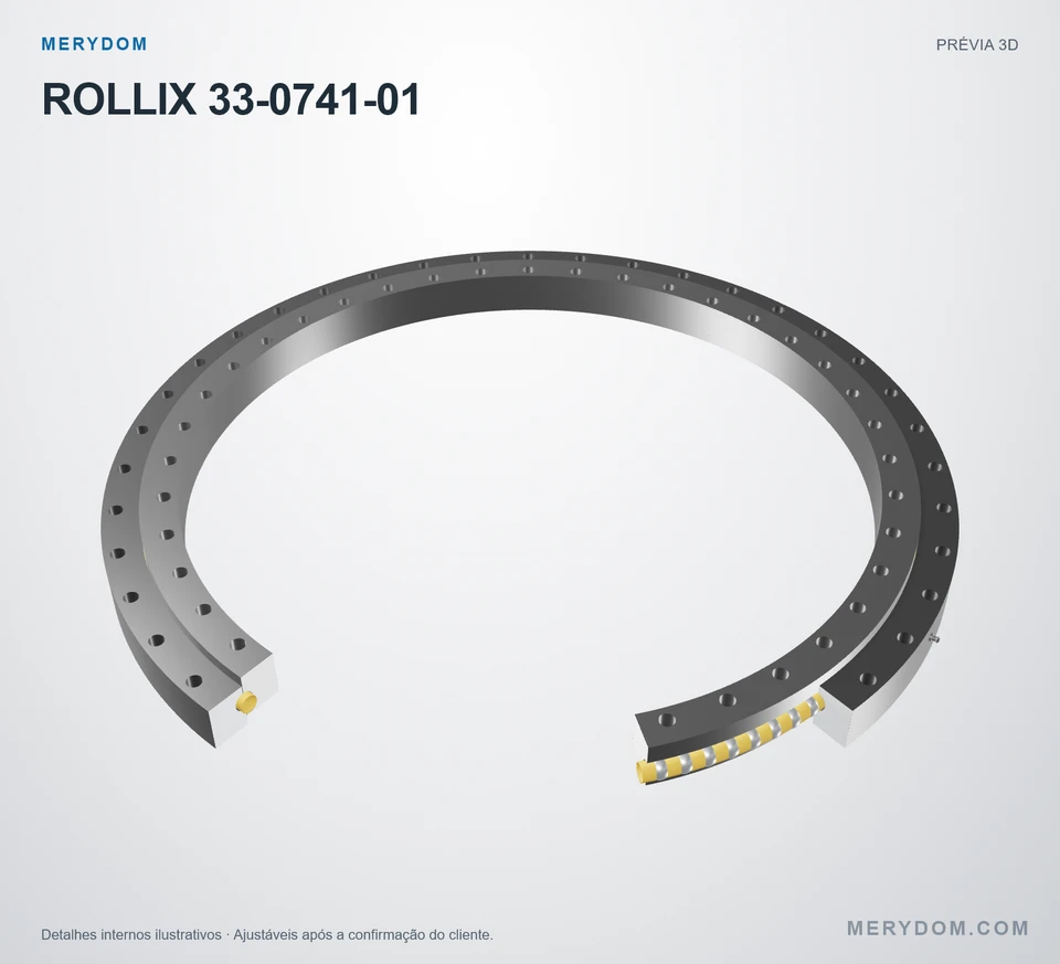 Prévia do modelo 3D do rolamento de giro de substituição MERYDOM para ROLLIX 33-0741-01.