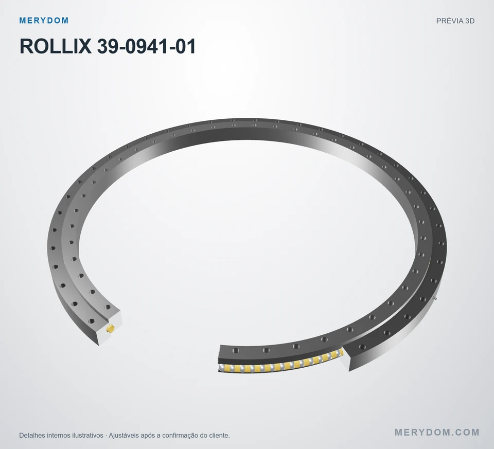 Prévia do modelo 3D do rolamento de giro de substituição MERYDOM para ROLLIX 39-0941-01.