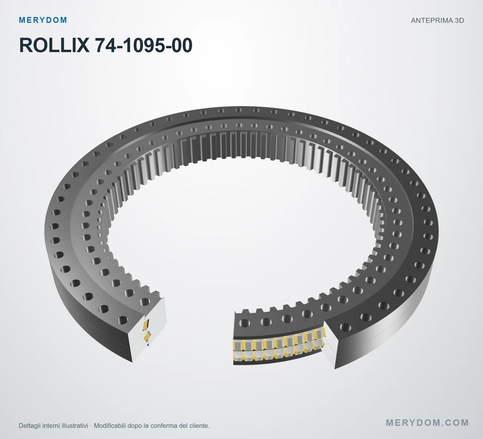 Anteprima del modello 3D del cuscinetto di rotazione sostitutivo MERYDOM per ROLLIX 74-1095-00.