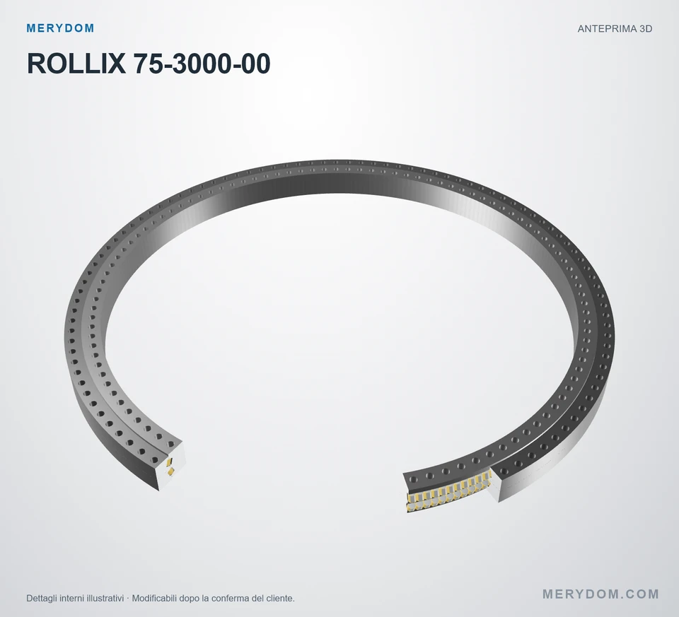 Anteprima del modello 3D del cuscinetto di rotazione sostitutivo MERYDOM per ROLLIX 75-3000-00.
