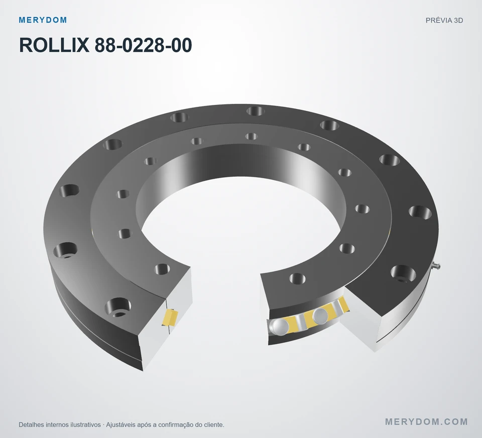 Prévia do modelo 3D do rolamento de giro de substituição MERYDOM para ROLLIX 88-0228-00.