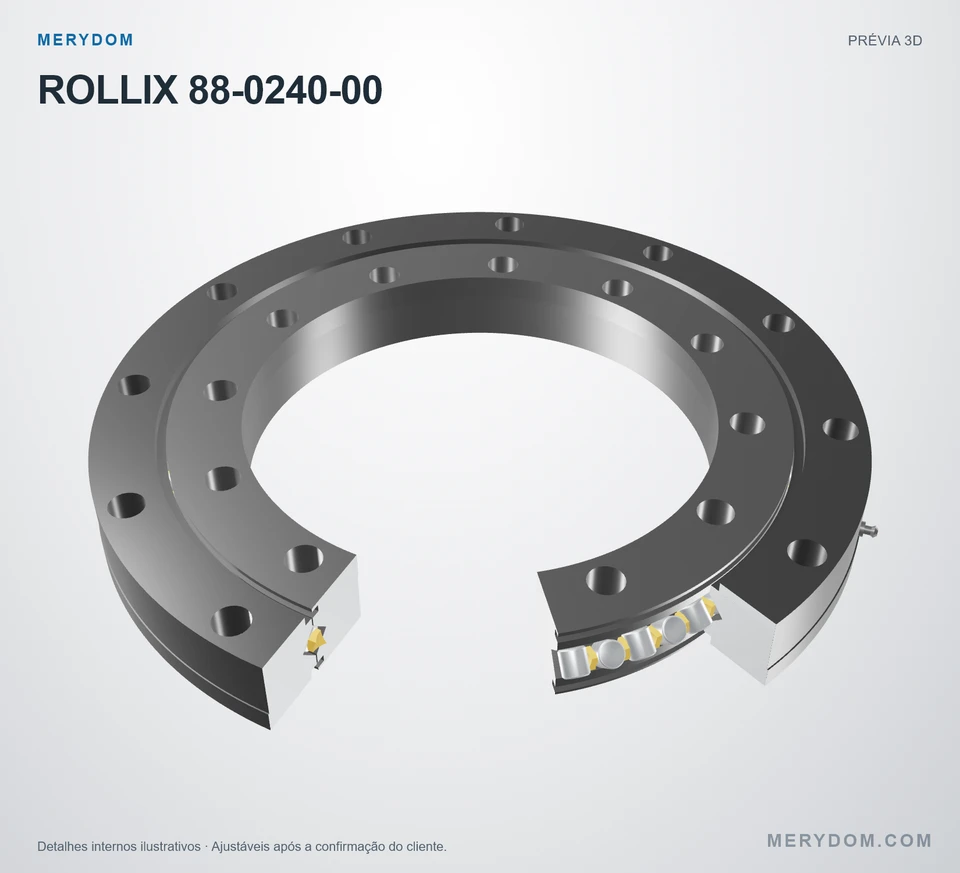 Prévia do modelo 3D do rolamento de giro de substituição MERYDOM para ROLLIX 88-0240-00.