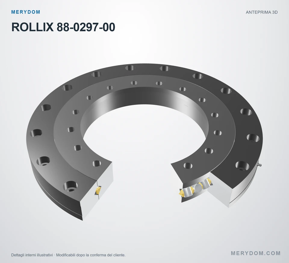 Anteprima del modello 3D del cuscinetto di rotazione sostitutivo MERYDOM per ROLLIX 88-0297-00.