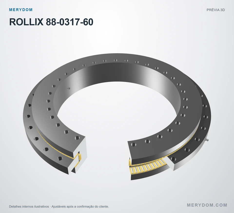 Prévia do modelo 3D do rolamento de giro de substituição MERYDOM para ROLLIX 88-0317-60.
