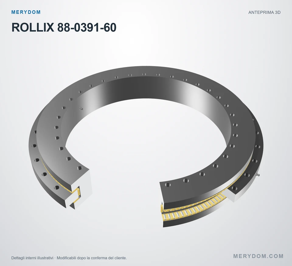 Anteprima del modello 3D del cuscinetto di rotazione sostitutivo MERYDOM per ROLLIX 88-0391-60.