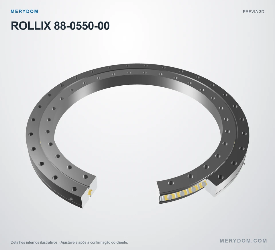 Prévia do modelo 3D do rolamento de giro de substituição MERYDOM para ROLLIX 88-0550-00.