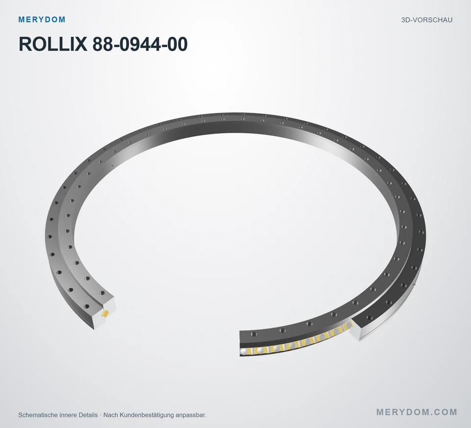 Vorschau des 3D-Modells des MERYDOM-Ersatzdrehkranzes für ROLLIX 88-0944-00.