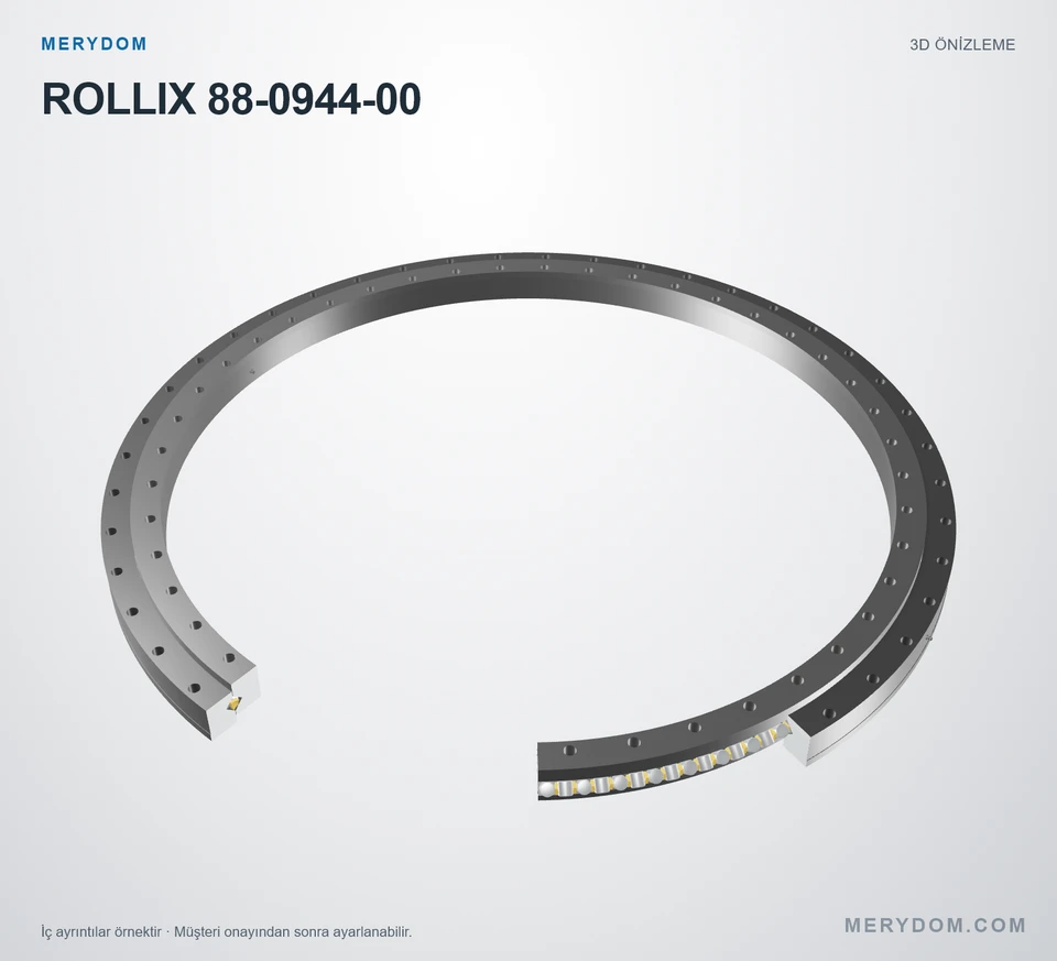 ROLLIX 88-0944-00 için MERYDOM muadil döner tabla rulmanının 3D model önizlemesi.