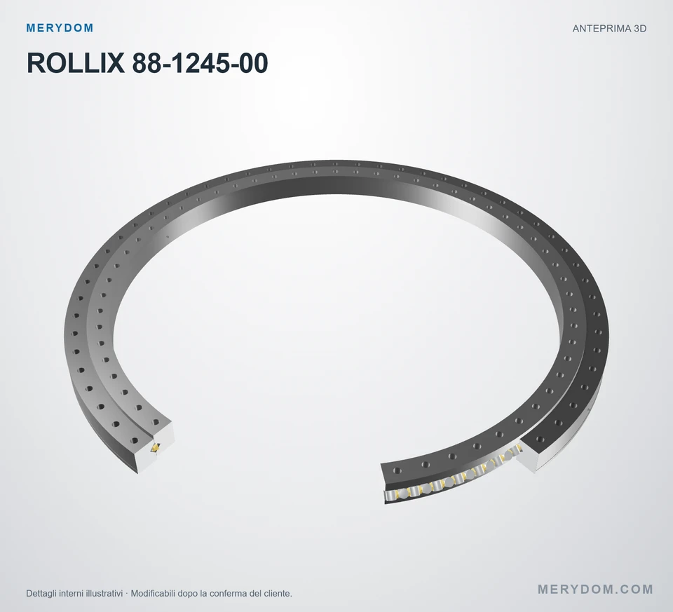 Anteprima del modello 3D del cuscinetto di rotazione sostitutivo MERYDOM per ROLLIX 88-1245-00.