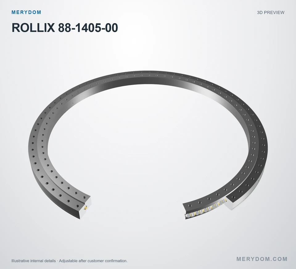 3D model preview of the MERYDOM replacement slewing bearing for ROLLIX 88-1405-00.